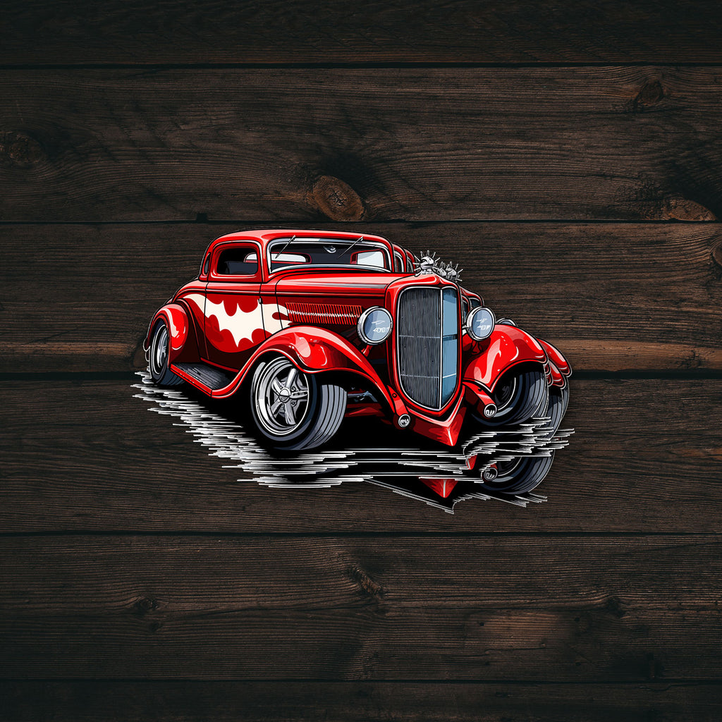 Classic Red Roadster Decal