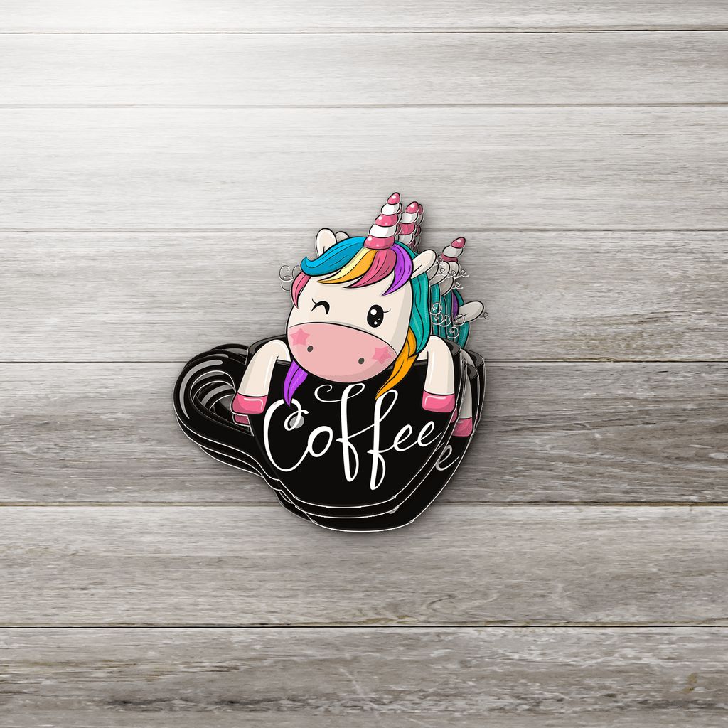 Unicorn Coffee Cup Sticker