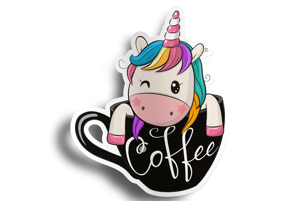 Unicorn Coffee Cup Sticker