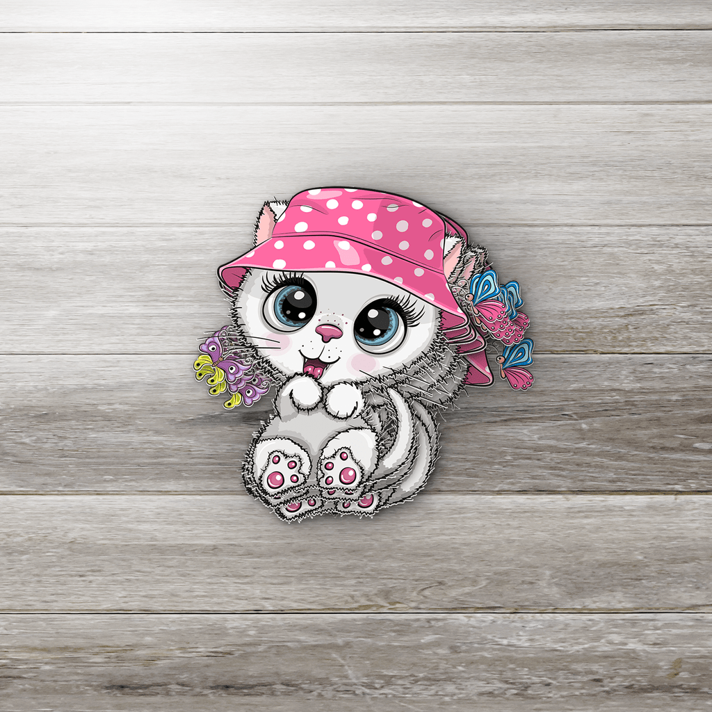 Baby Kitten Bucket Hat Sticker