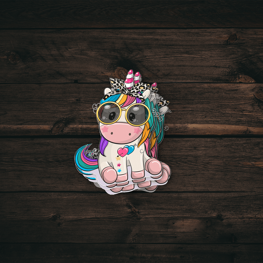 Unicorn Bandana Girl Sticker