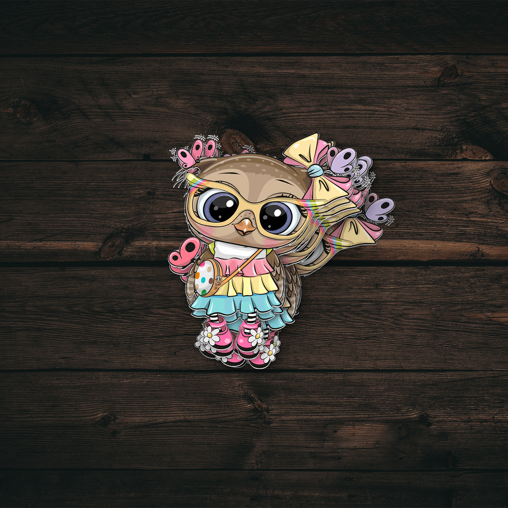 Daisy Owl Girl Sticker