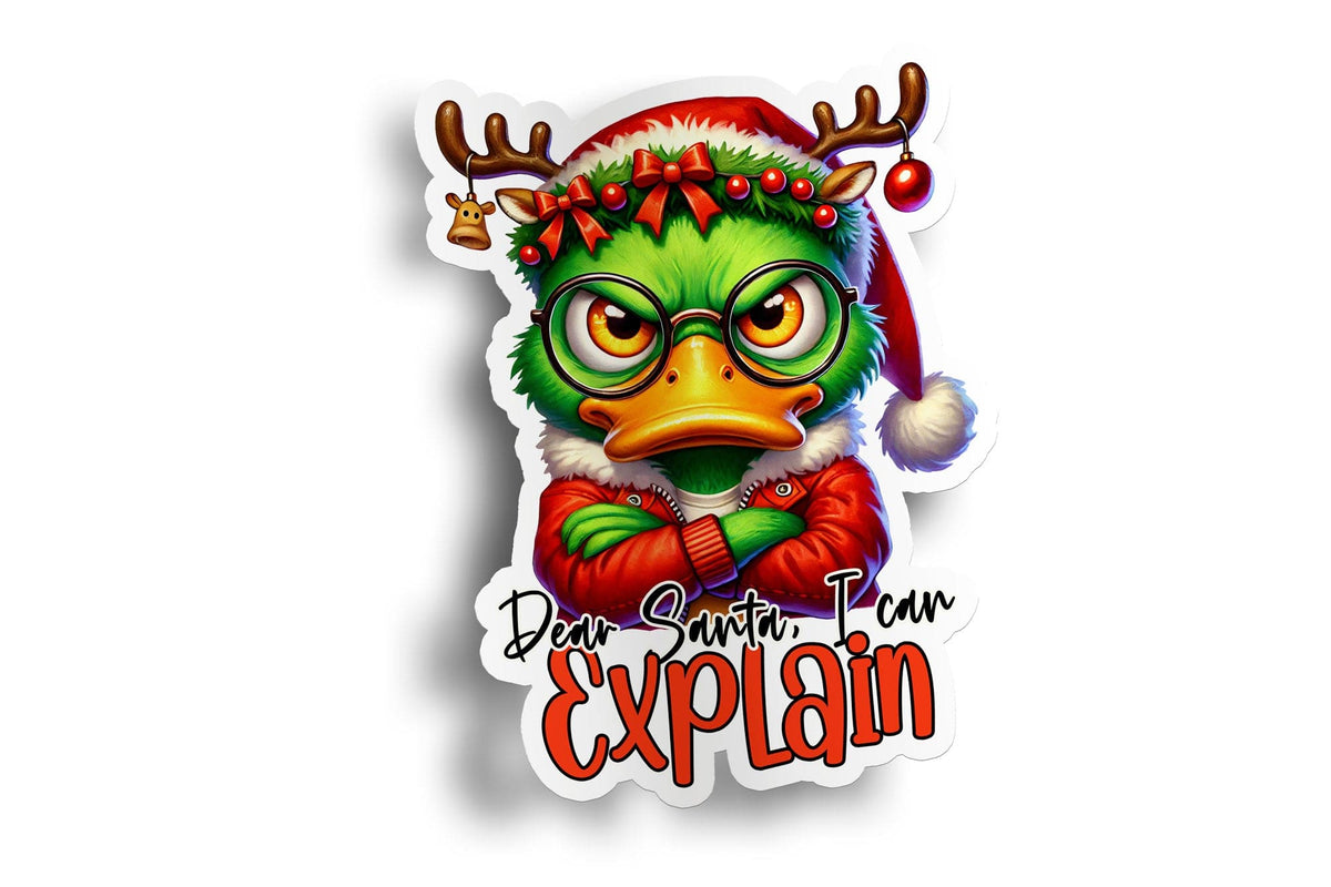 Dear Santa I Can Explain Sticker – Piggy Print Stickers