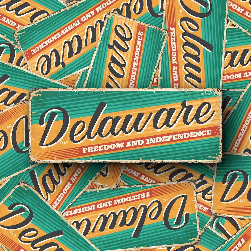 Delaware State Vintage Sticker