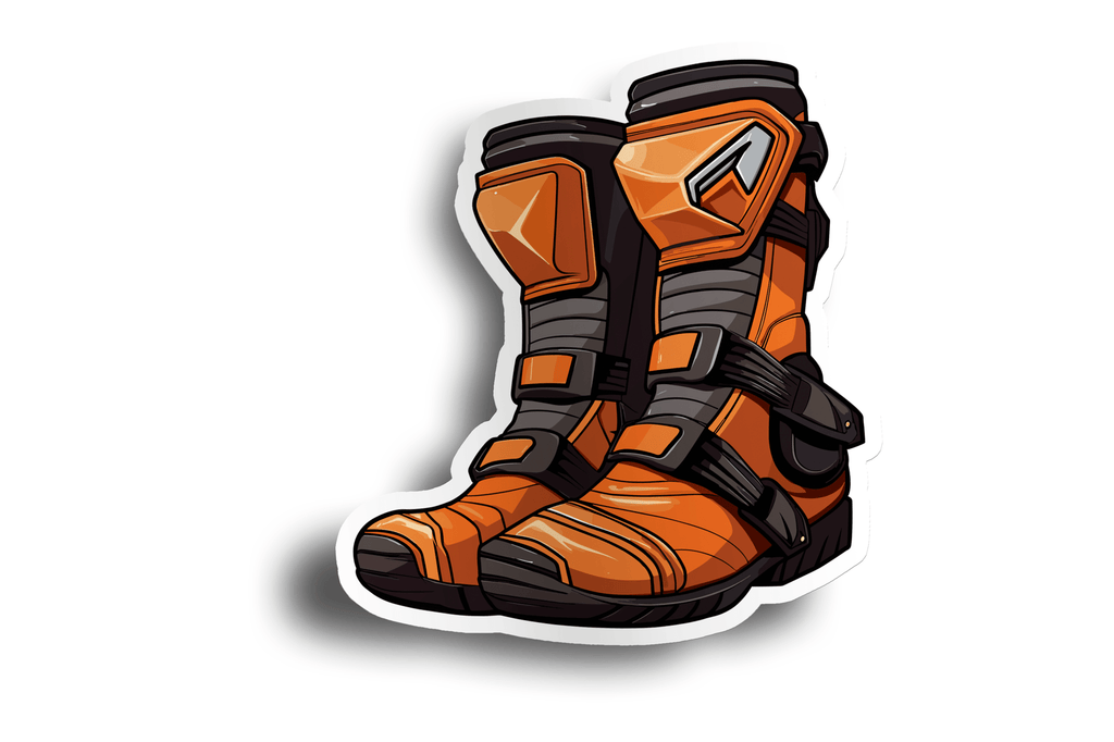 Orange Dirt Bike Boot Sticker