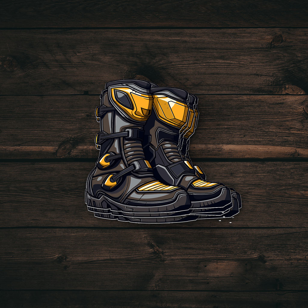 Brown Dirt Bike Boot Sticker