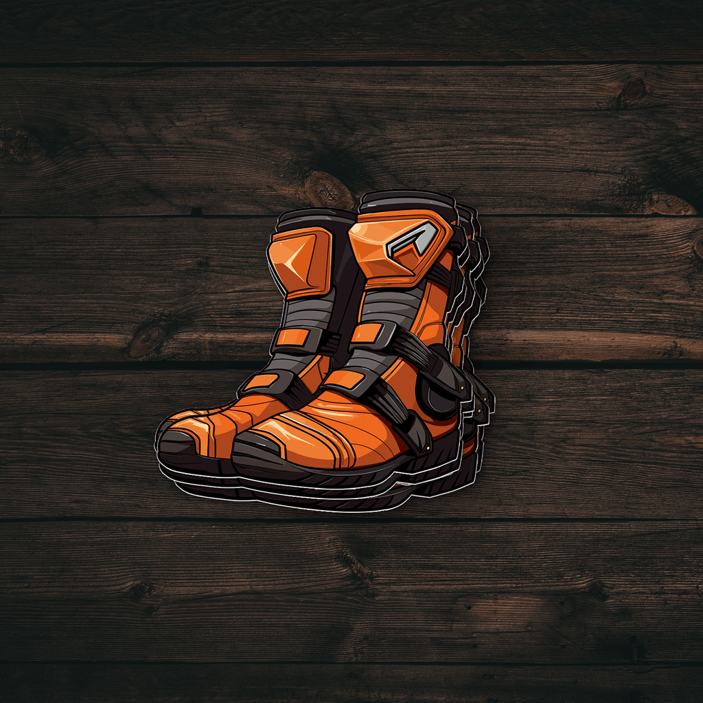 Orange Dirt Bike Boot Sticker