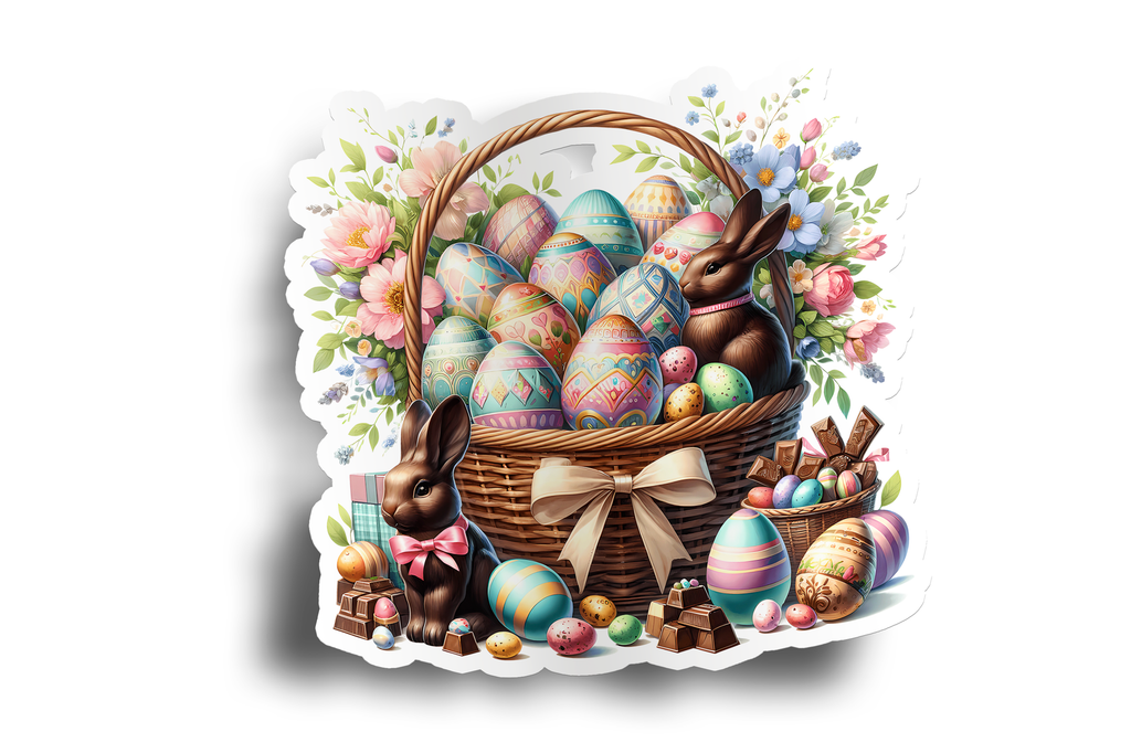 Easter Bunny Basket Sticker