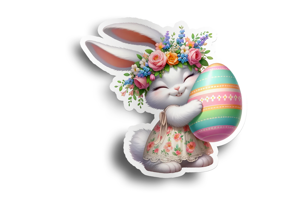 White Easter Bunny Sticker