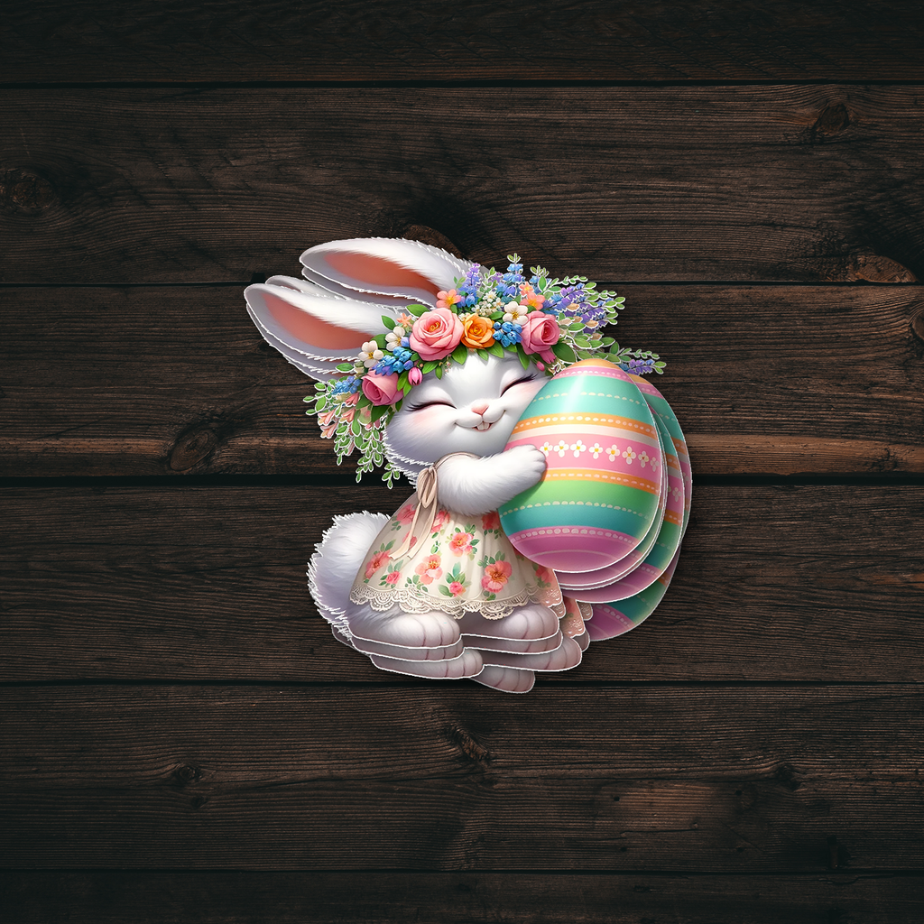 White Easter Bunny Sticker