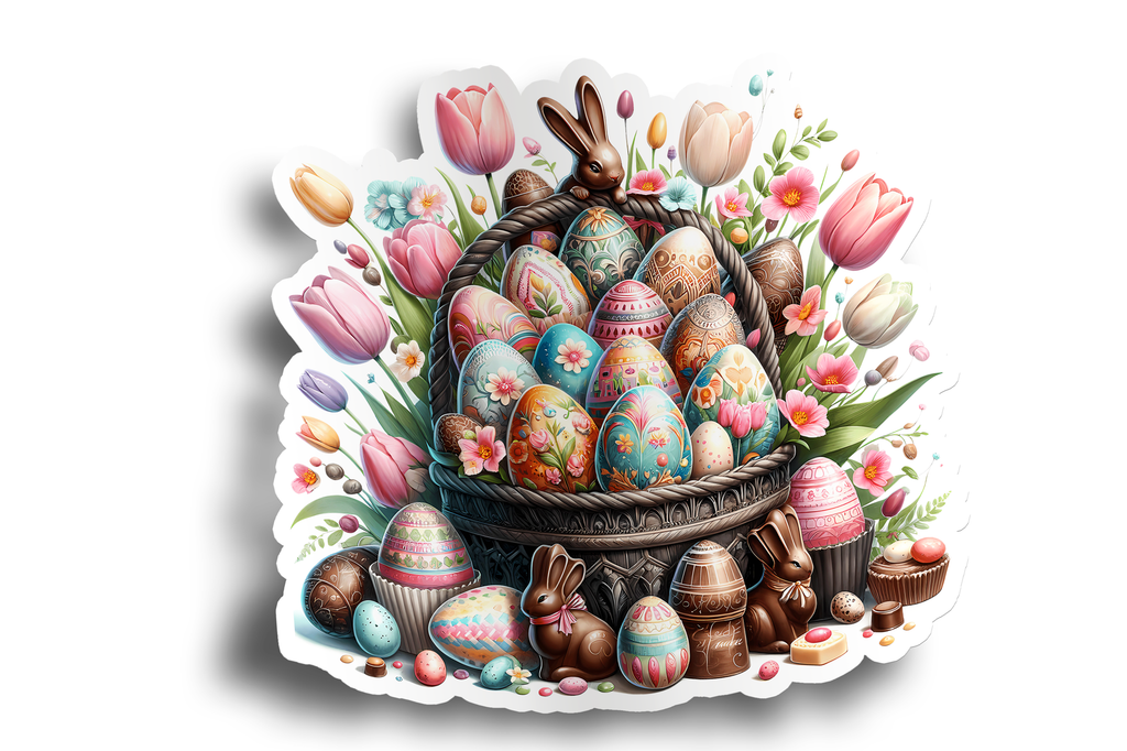 Easter Rose Basket Sticker