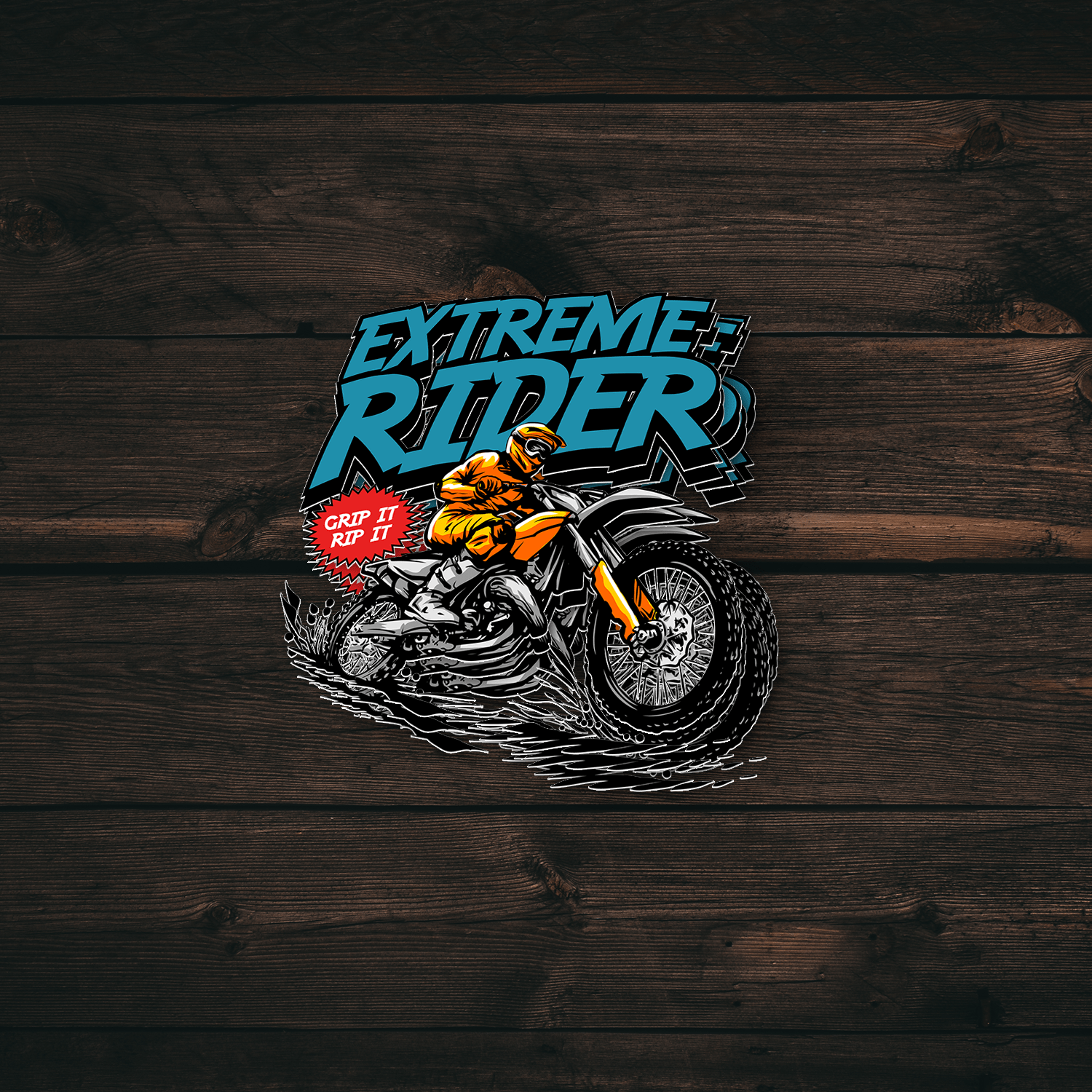 Extreme Motocross Rider Sticker – Piggy Print Stickers