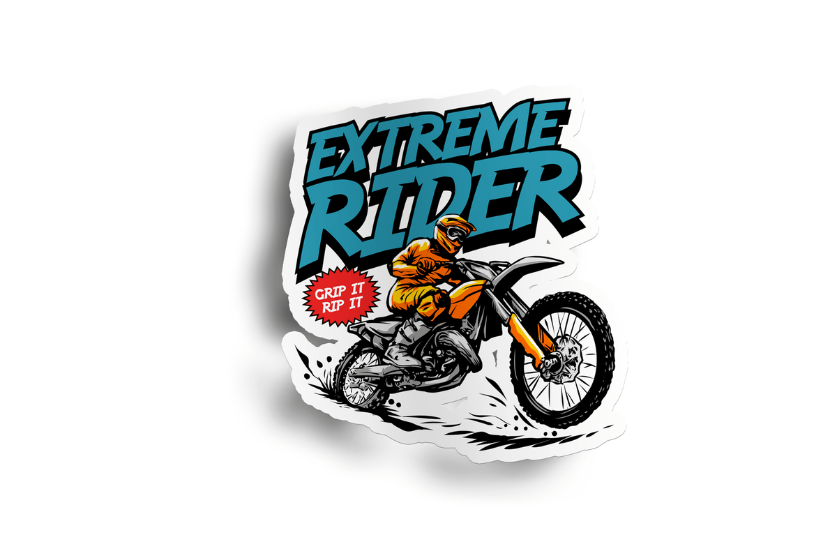 Extreme Motocross Rider Sticker – Piggy Print Stickers