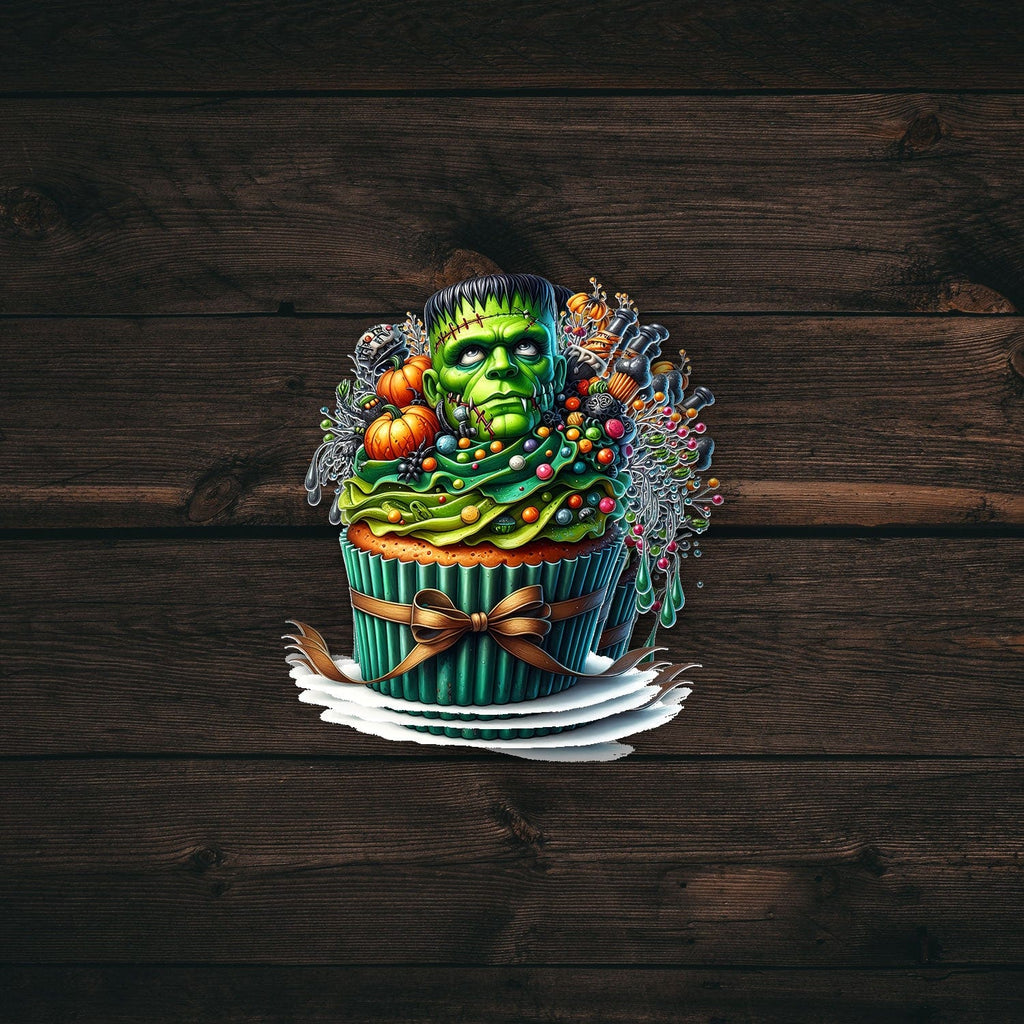 Frankenstein Cupcake Decal