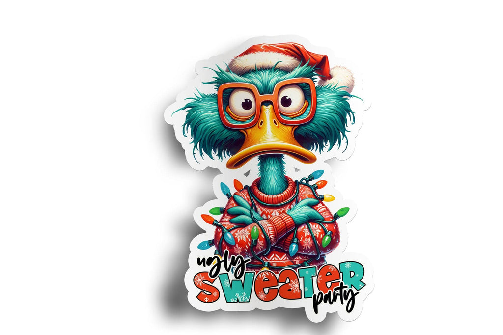 Ugly Sweater Duck Sticker