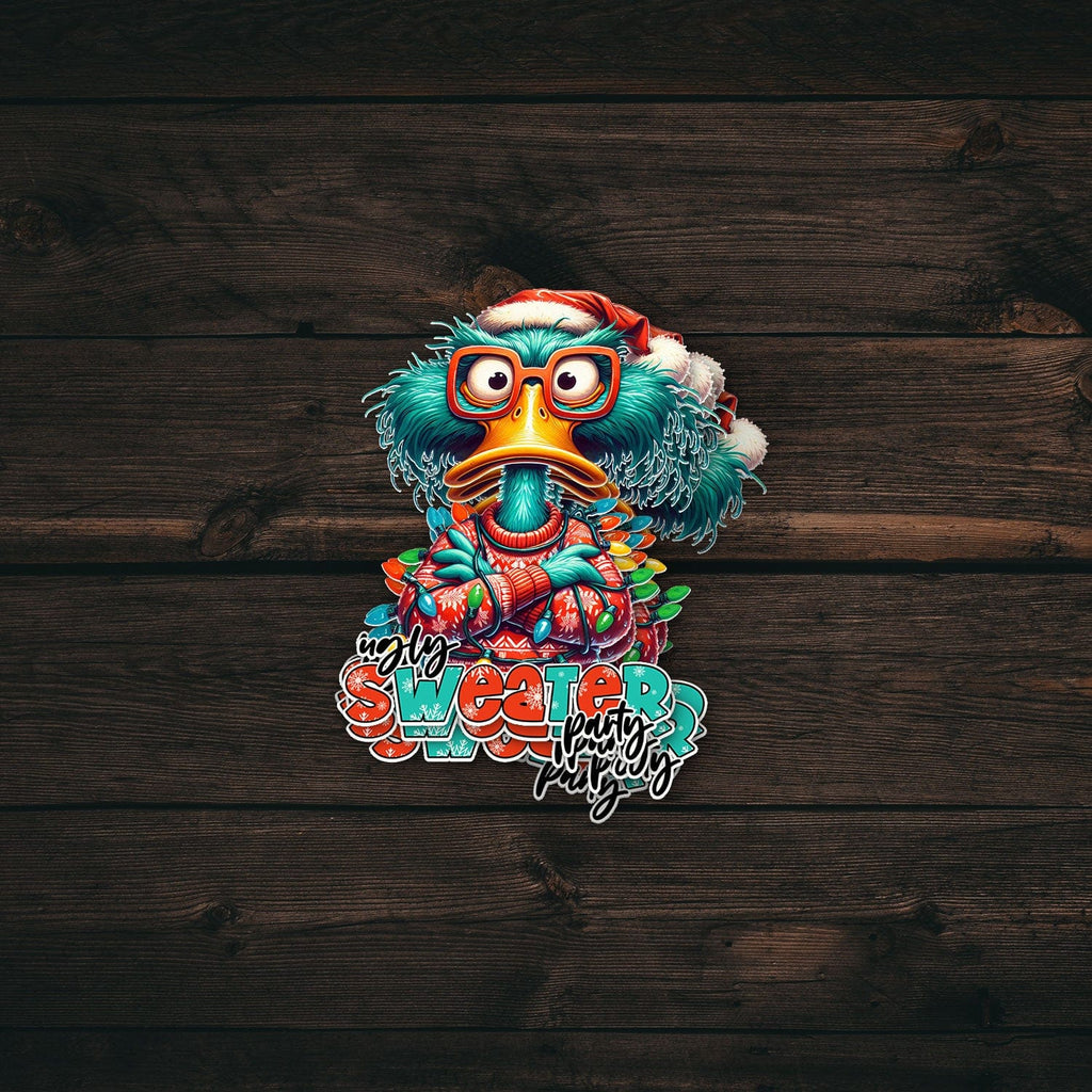 Ugly Sweater Duck Sticker