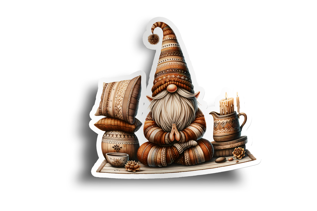 Gnome Yoga Prayer Sticker