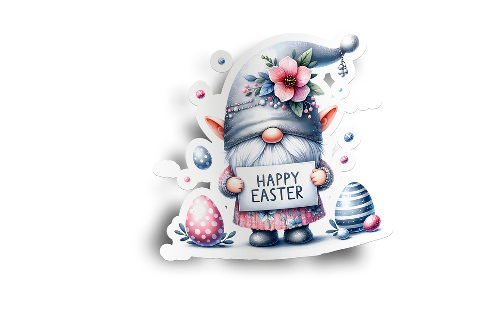 Happy Easter Gnome Sign Sticker