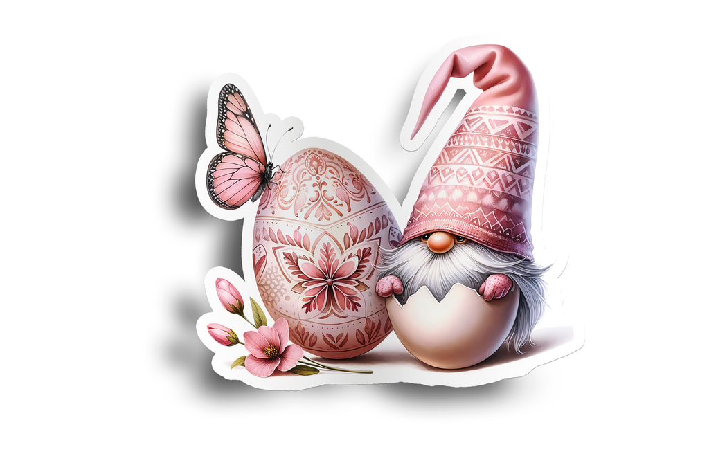 Easter Gnome Butterfly Sticker