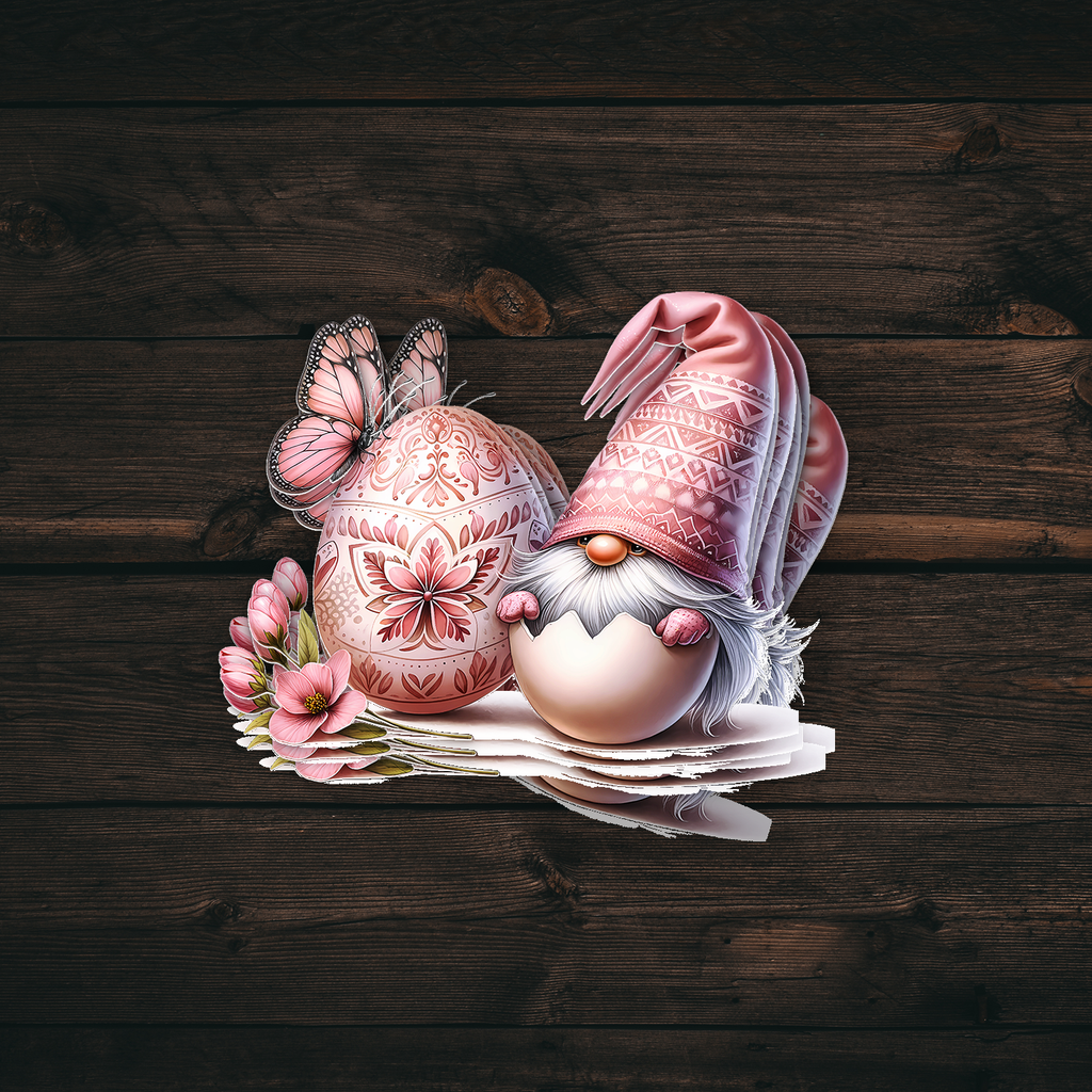 Easter Gnome Butterfly Sticker