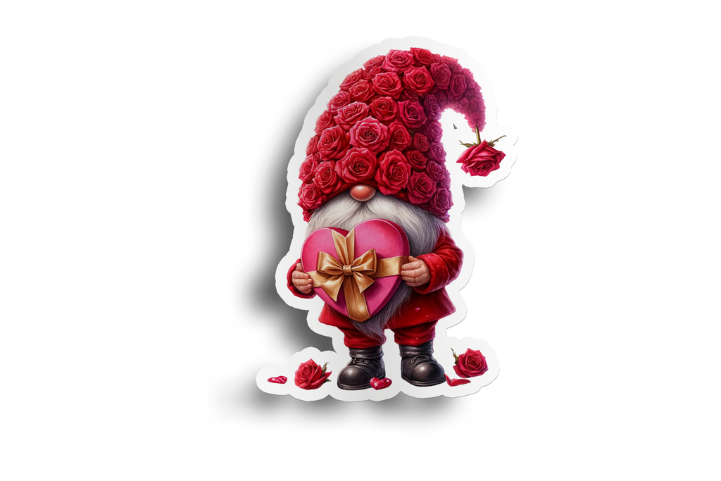 Gnome Roses Valentine Sticker