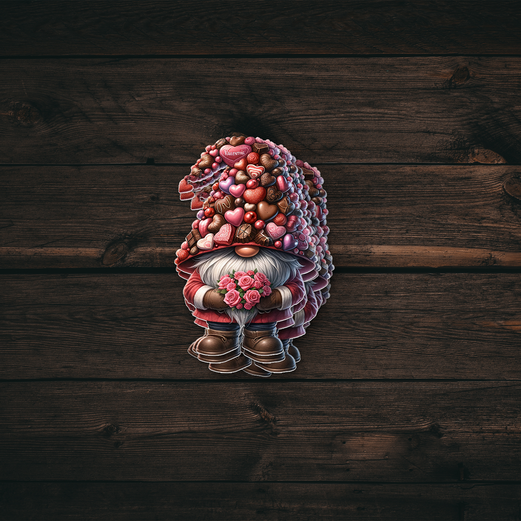 Gnome Valentine Candy Sticker