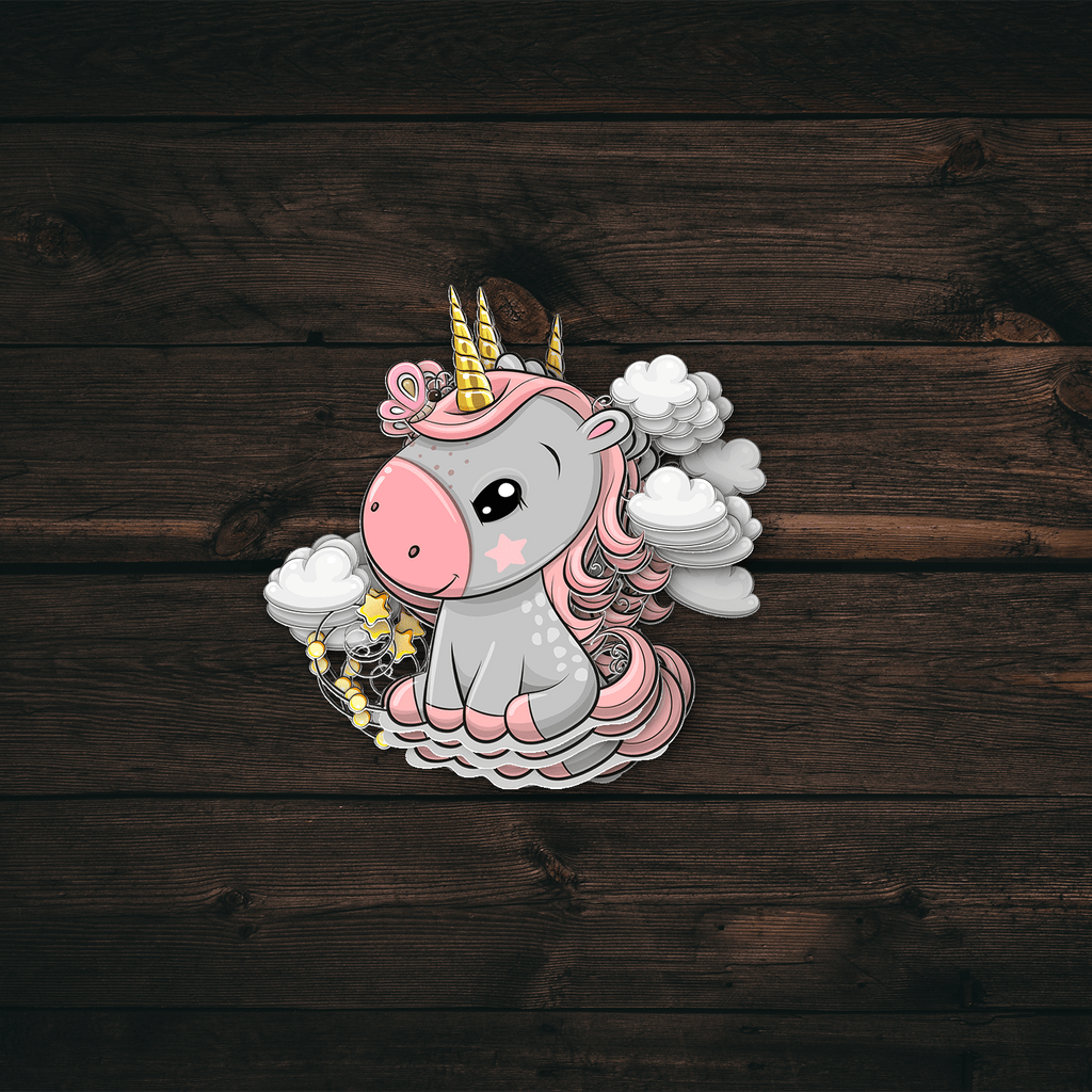 Gray Baby Unicorn Sticker