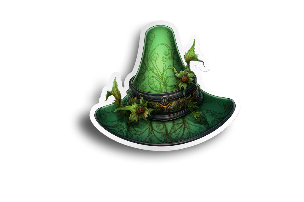 Green Witch Hat Sticker