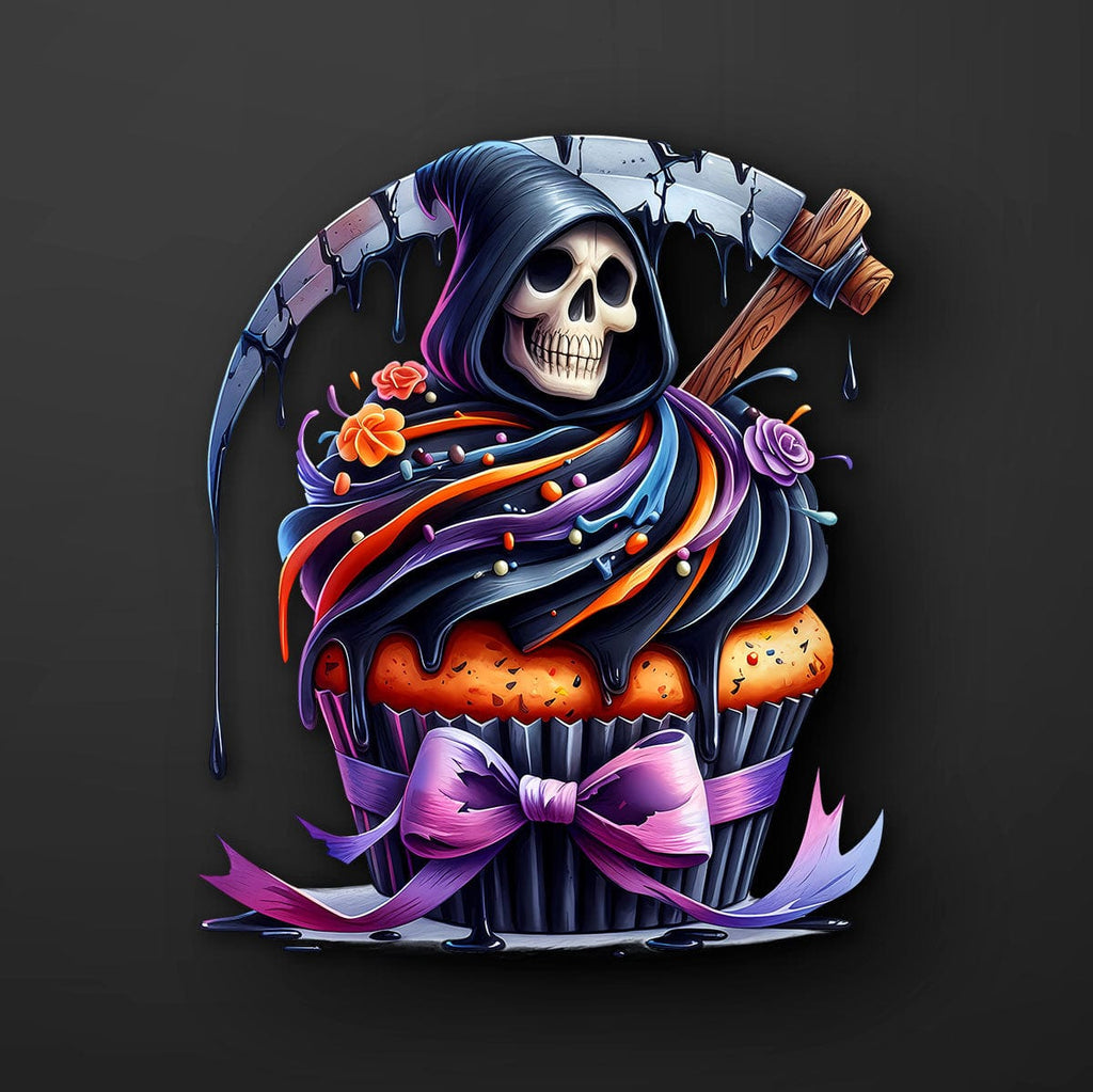 Grim Reaper Cupcake Sticker