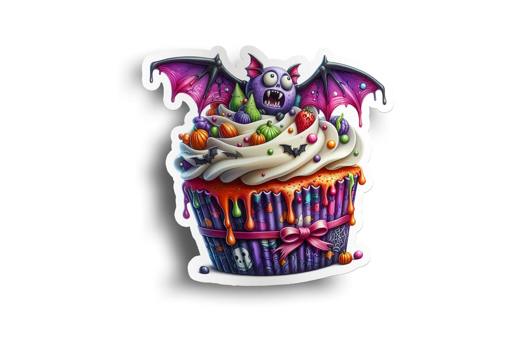 Vampire Bat Cupcake Sticker