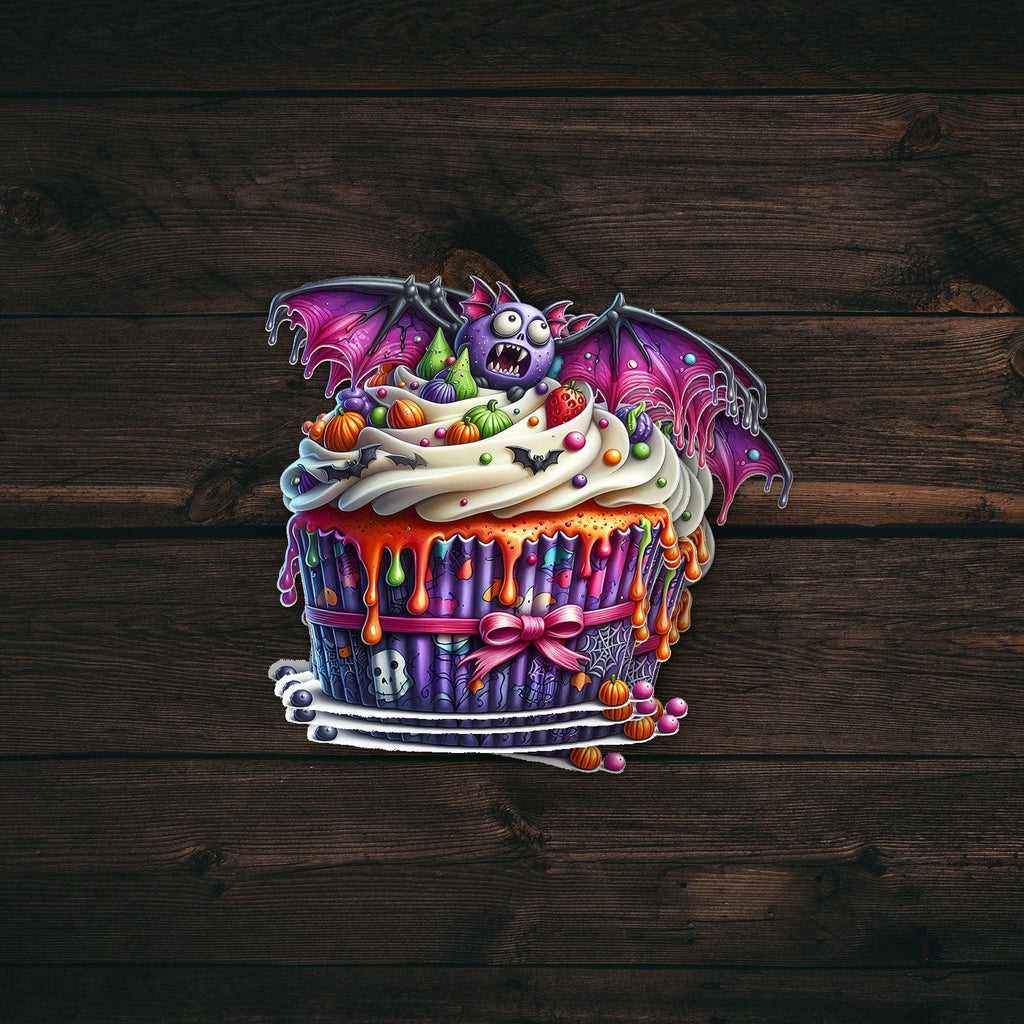 Vampire Bat Cupcake Sticker