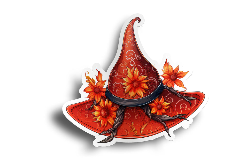 Sunflower Witch Hat Sticker