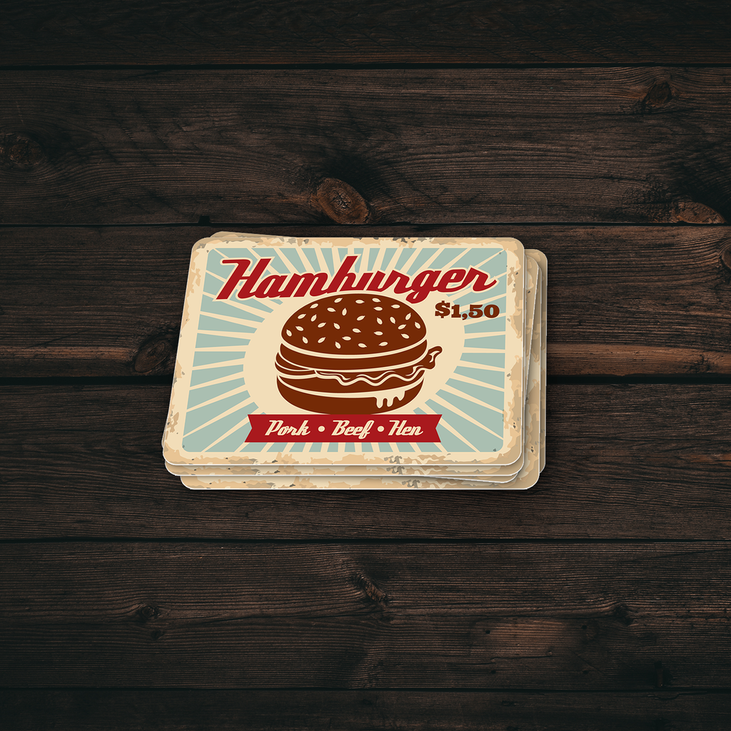 Vintage Hamburger Sticker