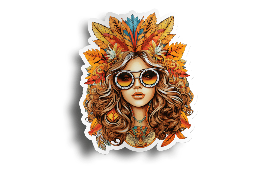 California Hippie Girl Sticker