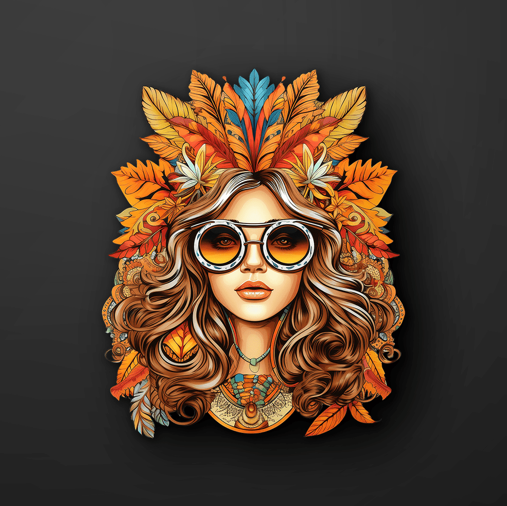 California Hippie Girl Sticker