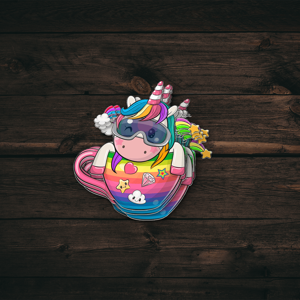 Unicorn Hippie Coffee Sticker