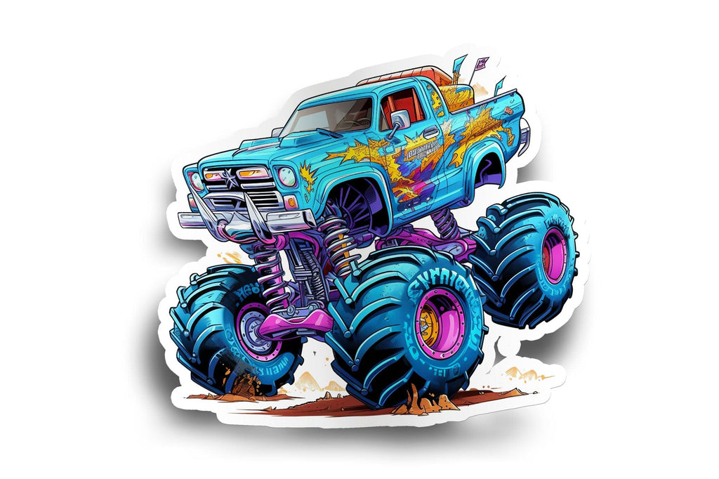 Baby Blue Monster Truck Sticker