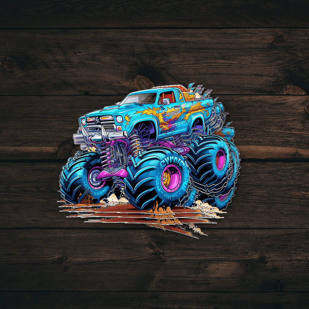 Baby Blue Monster Truck Sticker