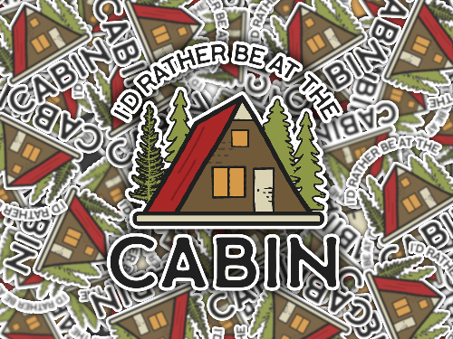 I'd Rather Be At The Cabin Sticker