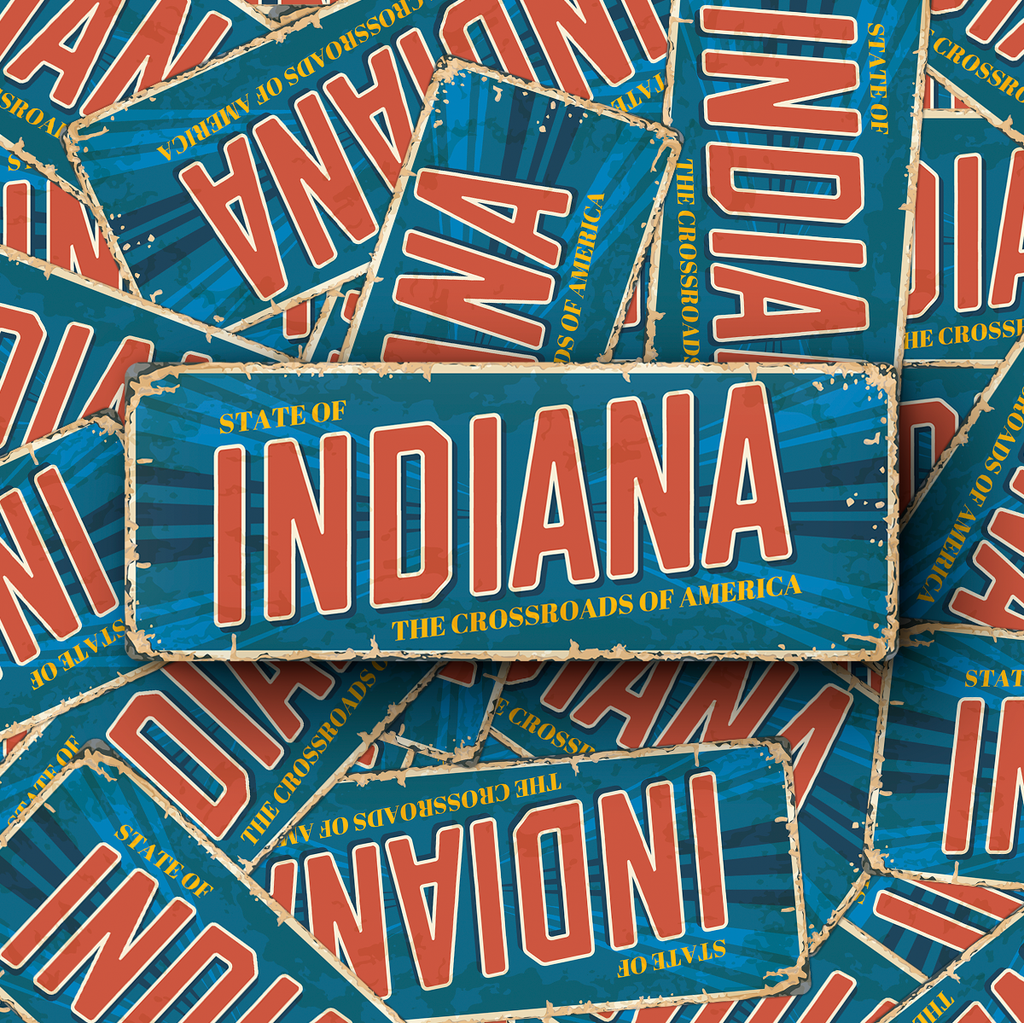 Indiana State Vintage Sticker