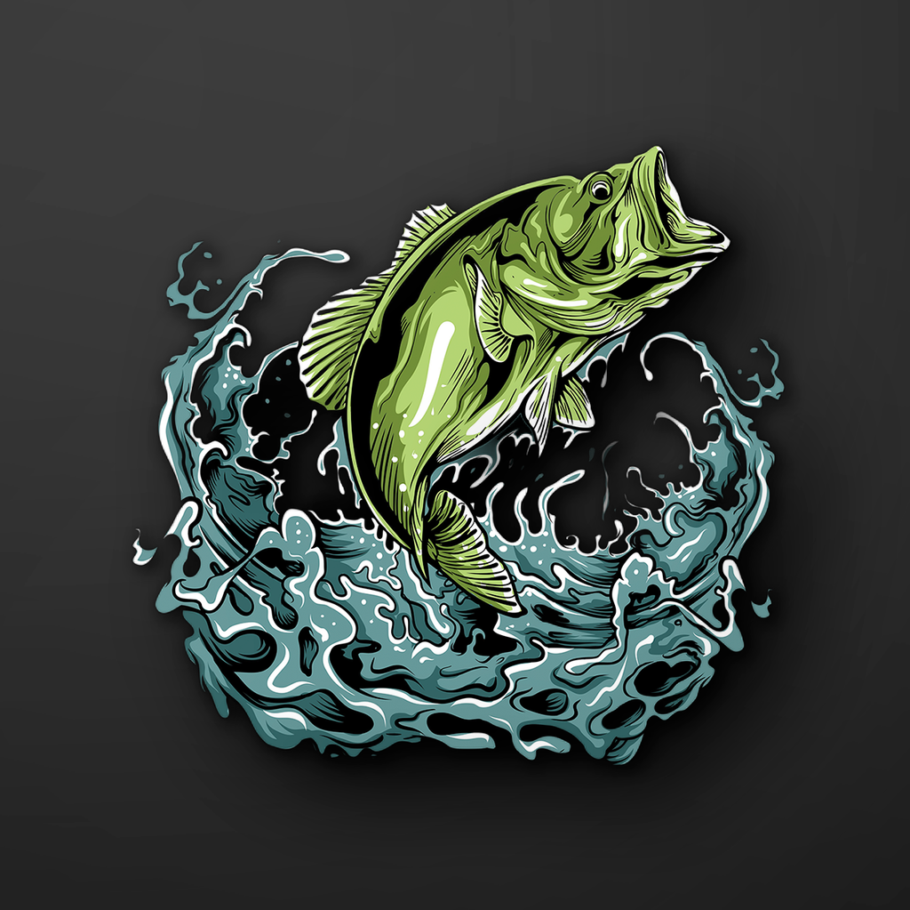 Lake Bass Fish Sticker