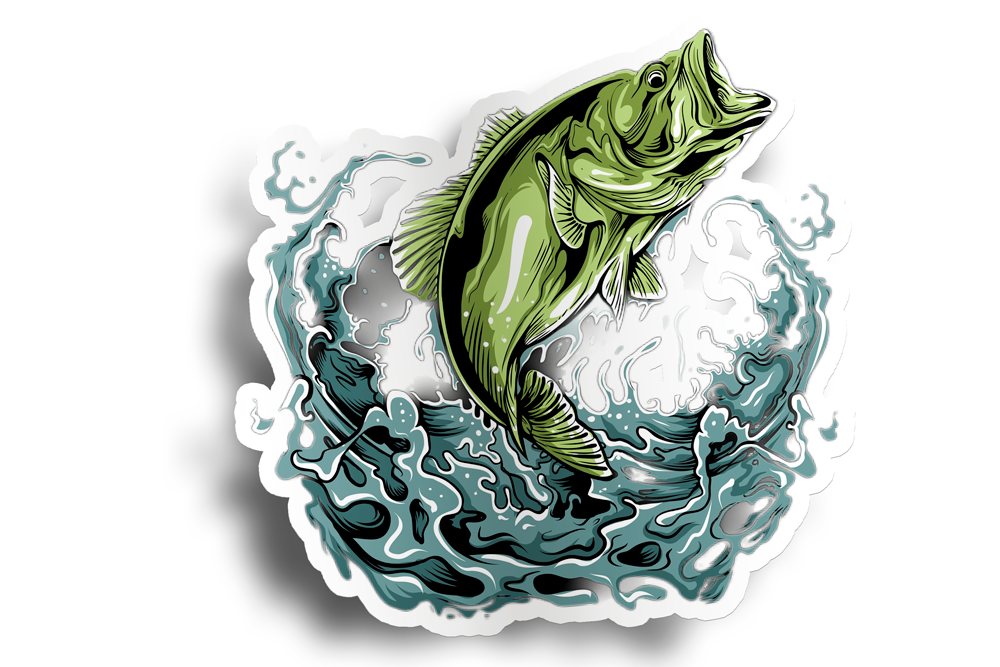 Lake Bass Fish Sticker