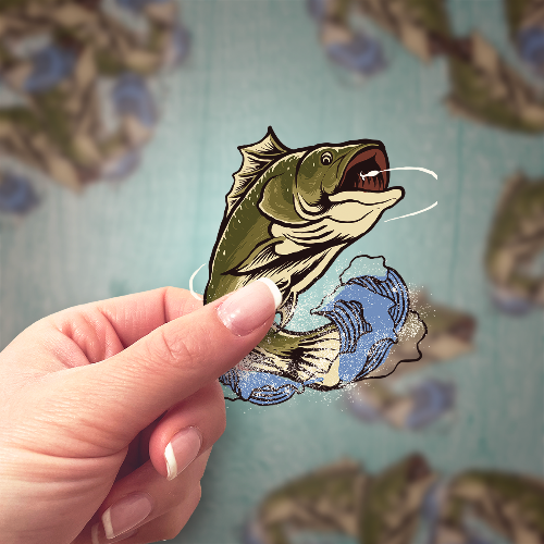 Large Mouth Bass Fish Sticker