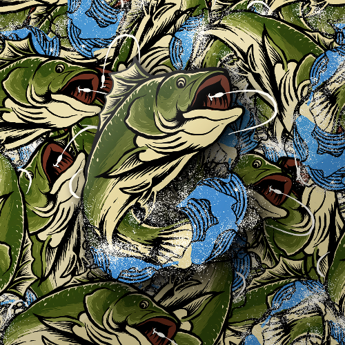 Large Mouth Bass Fish Sticker