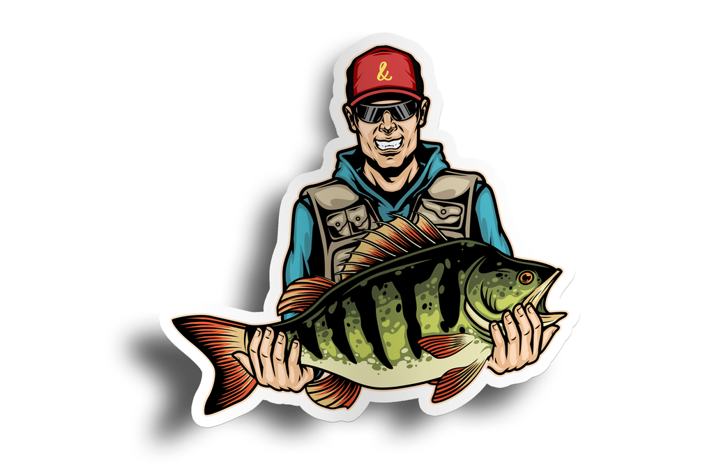 Largemouth Bass Fisherman Sticker