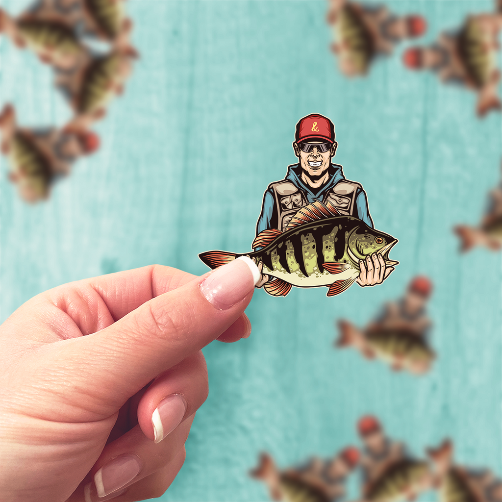 Largemouth Bass Fisherman Sticker