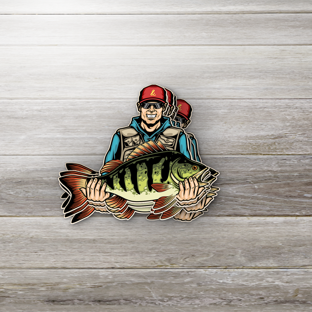 Largemouth Bass Fisherman Sticker