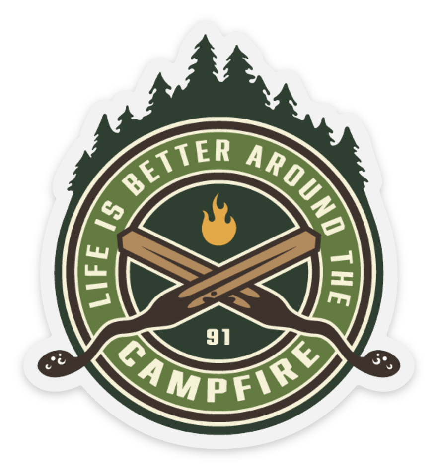 Camp Fire Clear Sticker