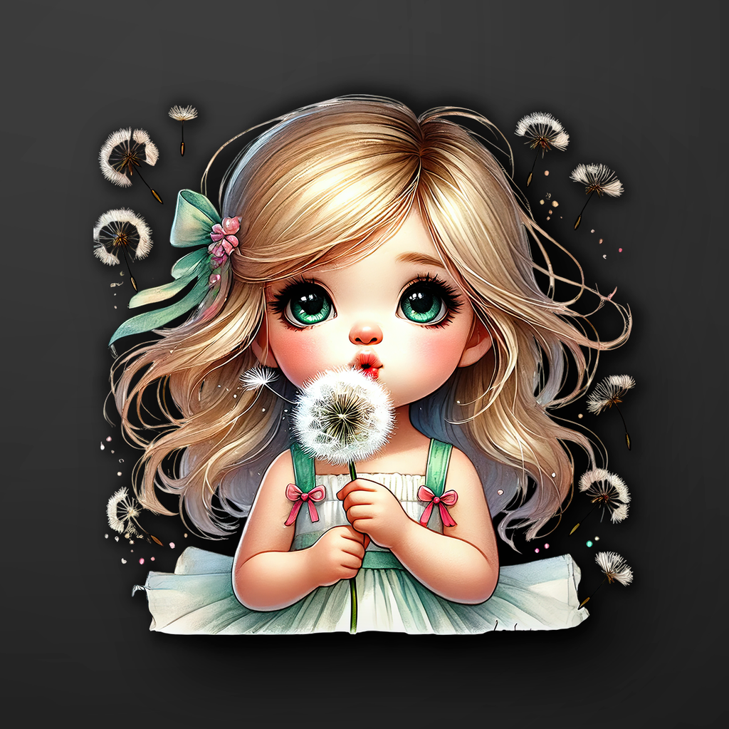 Little Girl Dandelion Sticker 