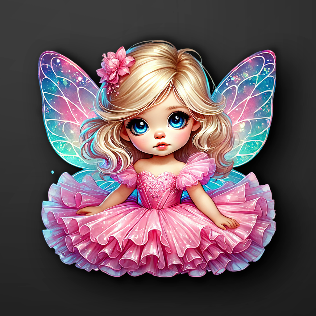 Pink Fairy Little Girl Sticker